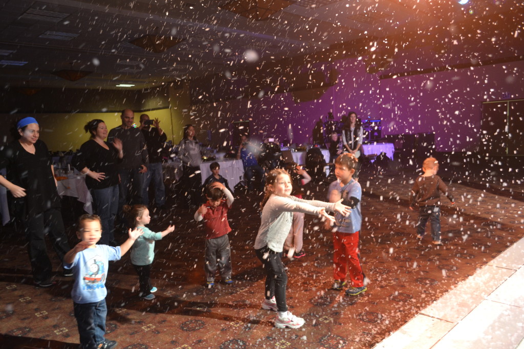 Dancing under the 'Snow' during the show.